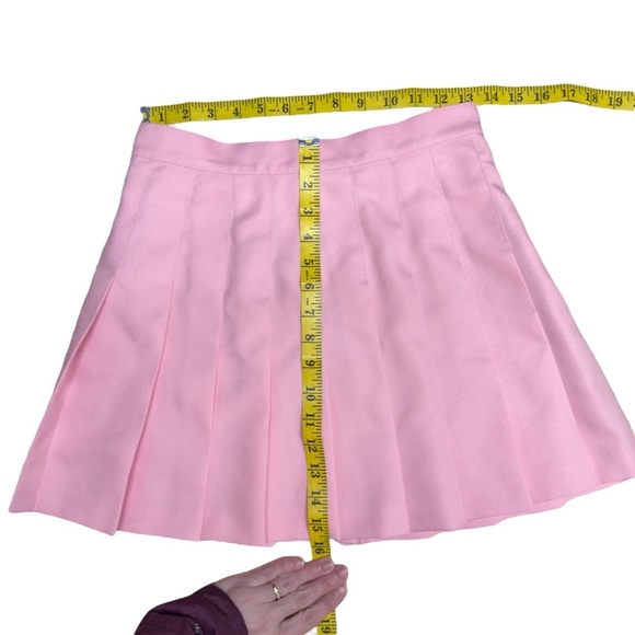 American Apparel Gabardine High-Waist Pleated Tennis Skirt Pink Size Small - Picture 15 of 16